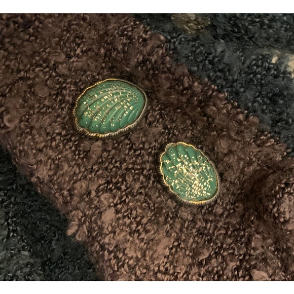 Green Molded Lucite Confetti Earrings - Picture 7 of 8